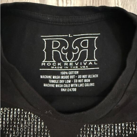 Rock Revival Men’s Large Black Logo Graphic T-Shirt - Picture 6 of 9